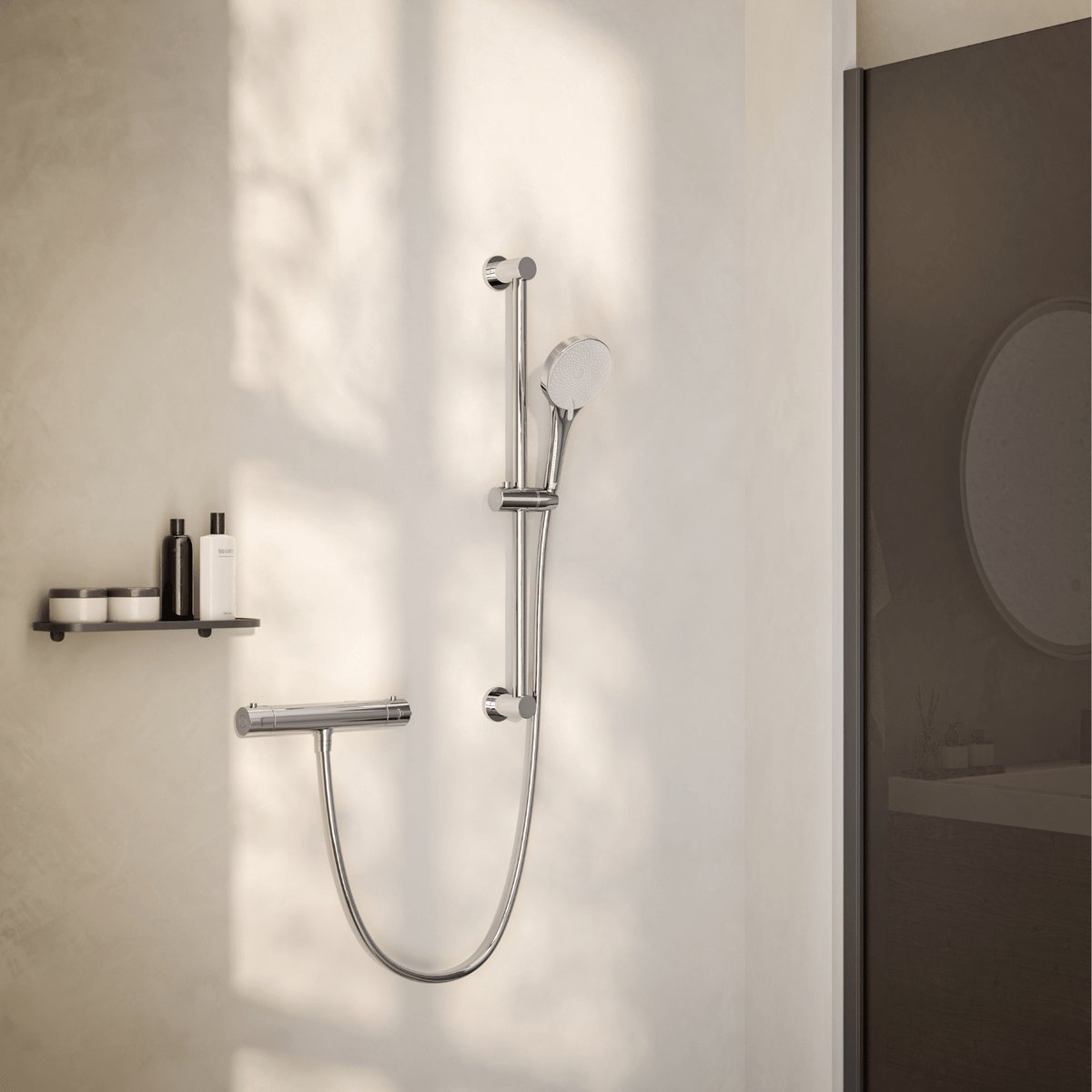LOMAZOO Thermostatische Doucheset met Handdouche 12 cm Chroom Varo