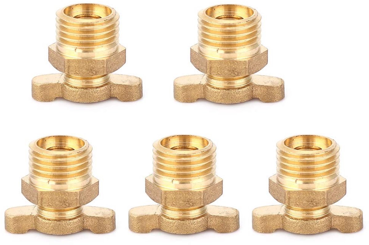Dailygoods- Afvoerventiel 5 Stuks - Messing Afsluitklep - Waterafvoer Onderdelen - Luchtcompressor Geschikt - Hoge Prestaties - Eenvoudig te Installeren