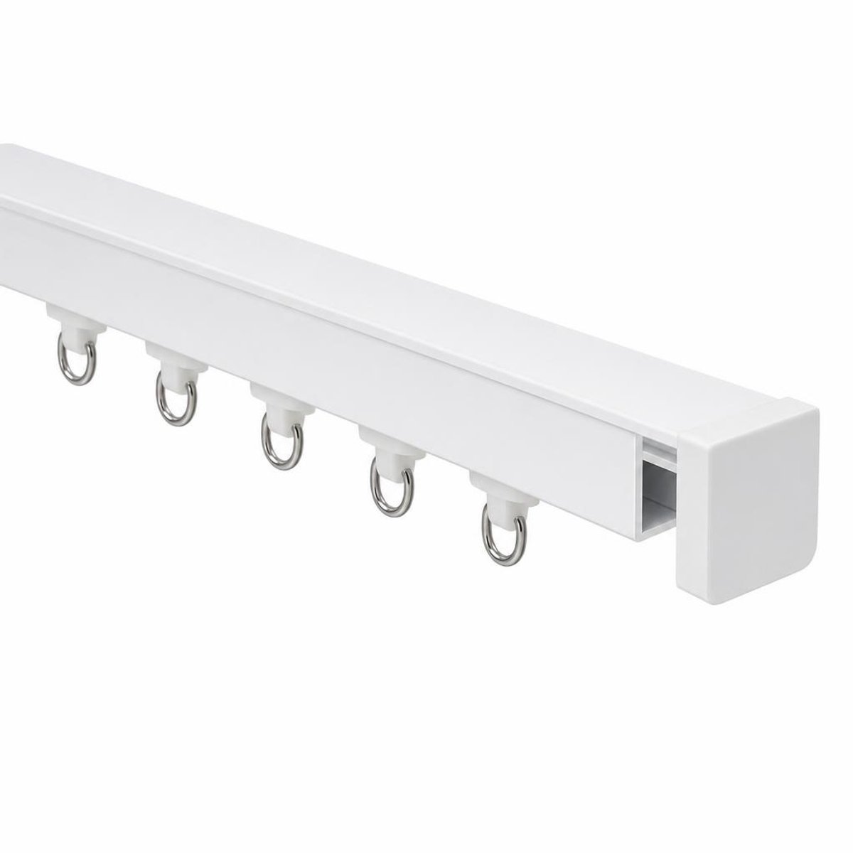 Everyday Elegance Gordijnrail - 160 cm - Wit Aluminium - Sterke en Soepel Glijdende Enkele Rail voor Zware Gordijnen