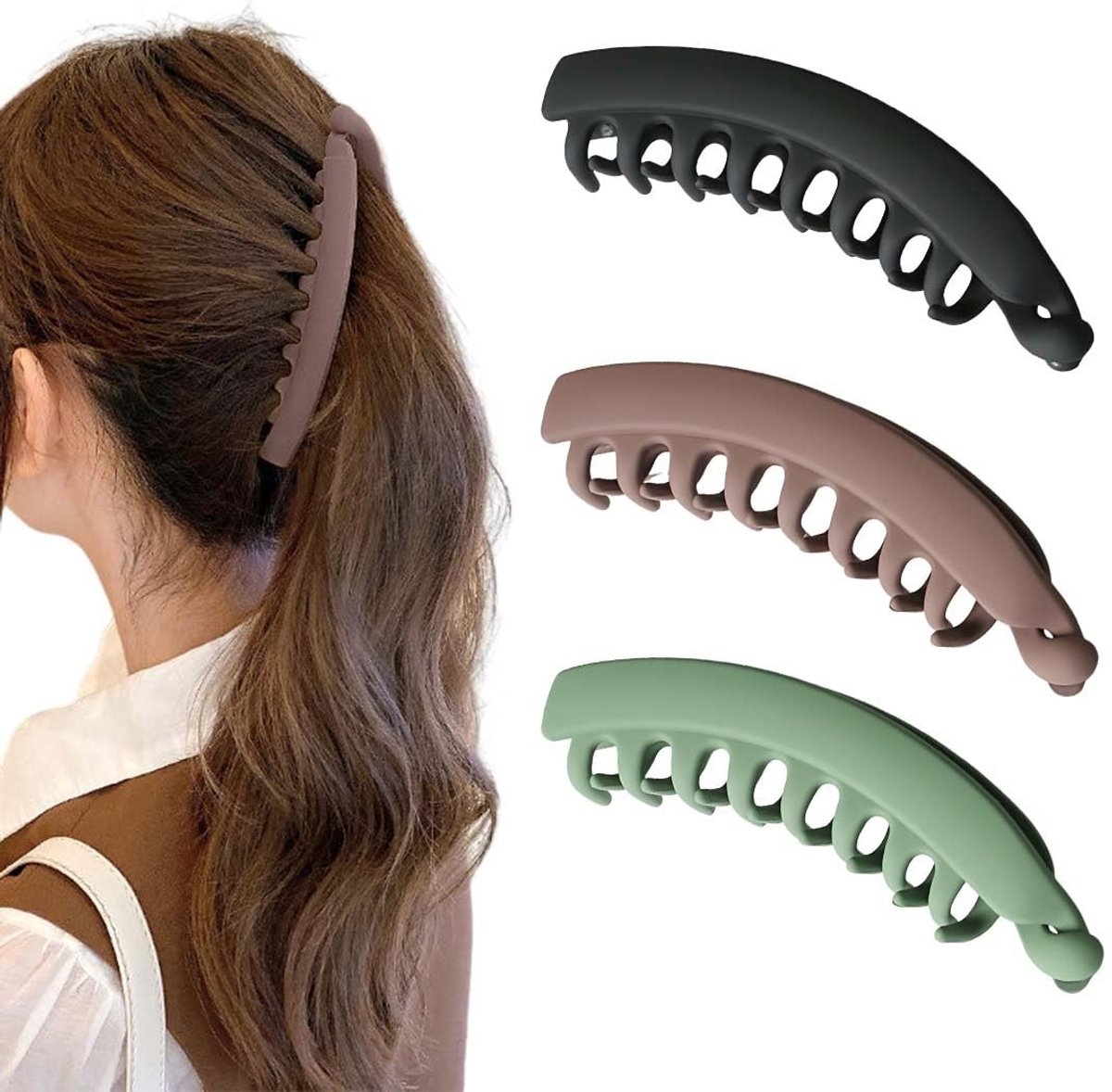 Dailygoods- Bananenclip 13 cm - Grote Haarspeld - Haarclip - Vintage - Gripkam - Hoogwaardig - Zachte Haarfixatie