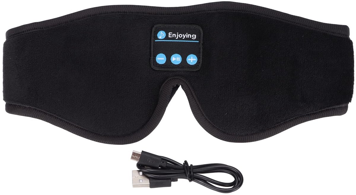 Dailygoods - Slaapkoptelefoon - Draadloze Bluetooth Muziek Oogmasker - HD-stereoluidsprekers - Geschikt voor Zijslapers - Ideaal voor Slapeloosheid en...