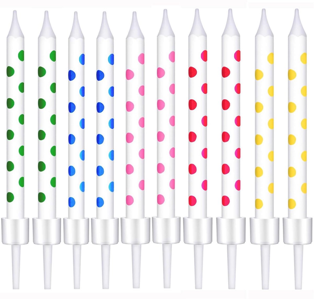 Dailygoods- Verjaardagskaarsen set van 50 - Dunne lange kaarsen - Rookvrije cupcake-kaarsen - Kleurrijke regenboogkaarsen - Decoratie voor bruiloften - Hoogte 7 cm - Taartkaarsen