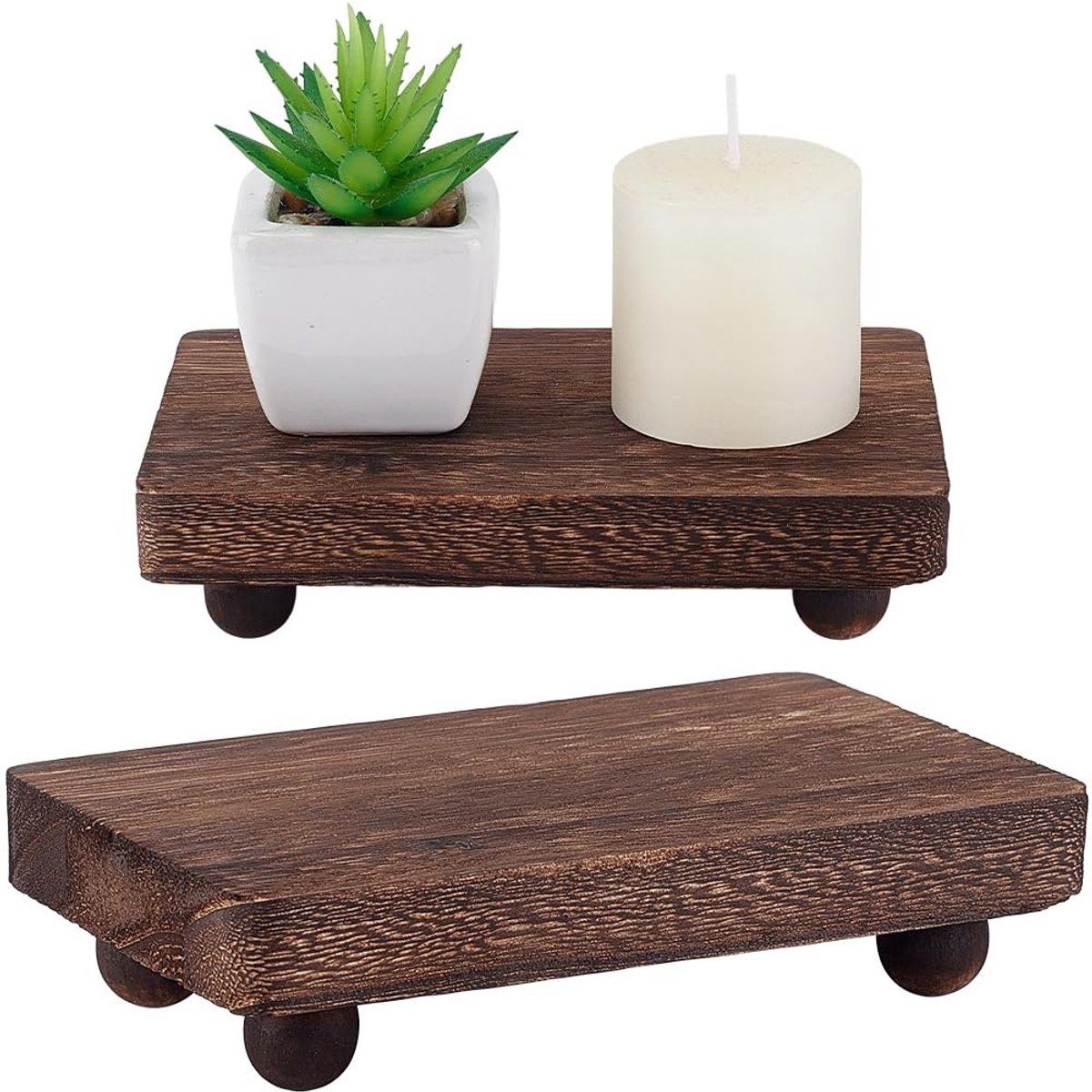 Dailygoods - Houten Sokkel voor Presentatiestandaard - Bruin Dienblad en Decoratie