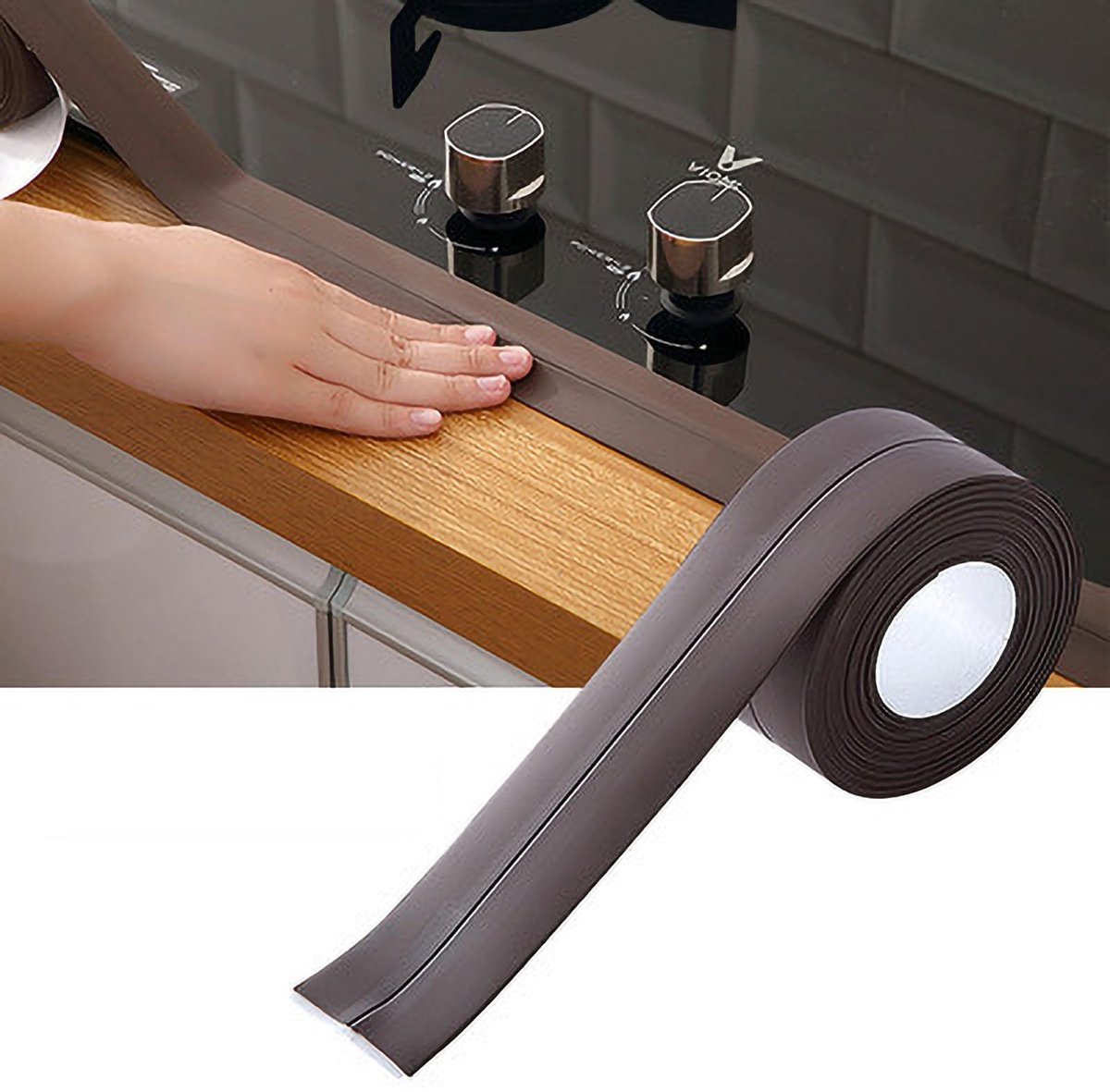 Dailygoods- Afdichtstrip Waterdicht - Zelfklevend - PVC Materiaal - Onderhoudsarm - Voor Badkamer/Keuken - Eenvoudig te Installeren - Afdichtband