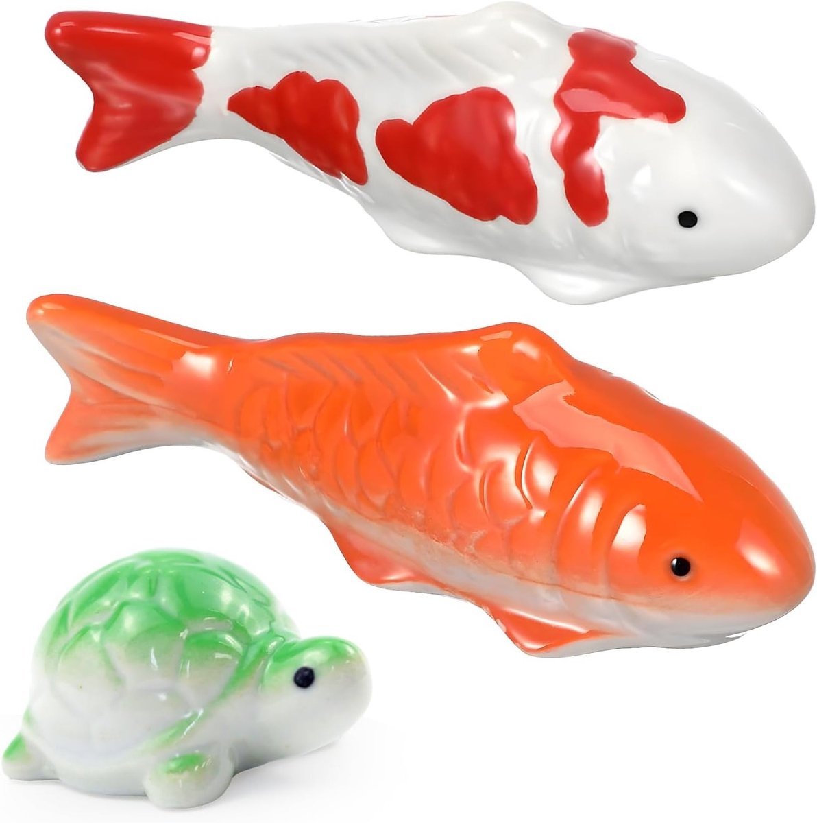 Drijvende Keramische Koi Vissen Set van 3 - Realistische Decoratie voor Vijver en Sprookjestuin, Perfect voor Tuinaccessoires en Buitenleven