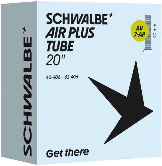 Fiets Binnenband Schwalbe Air Plus AV7AP 20" / 40/62-406 - 40mm Fransventiel van Schwalbe — afbeelding 3