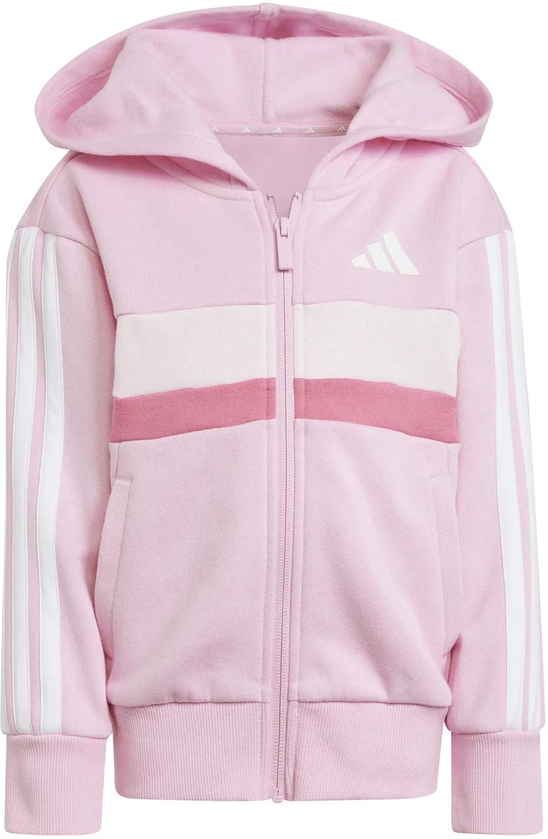 Adidas Seasonal Essentials Tiberio 3 Stripes Fleece Trainingspak 3-4 Years Kinderen Roze