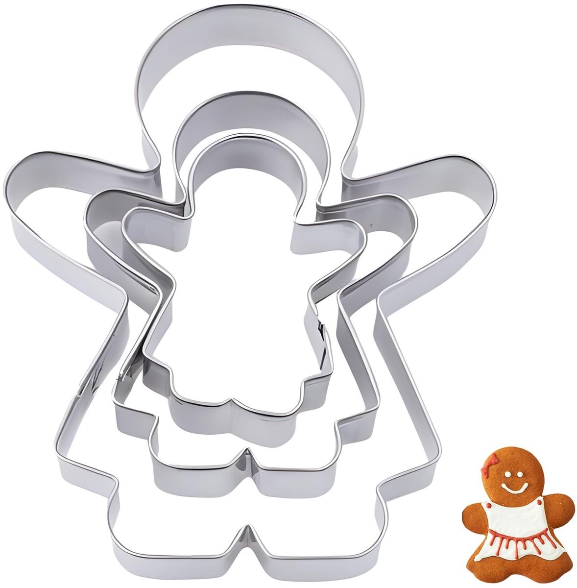 JHUBERS- Koekjesuitsteekvormen Roestvrij Staal - Peperkoekvormen - Cookie Cutters - Duurzaam - Niet Giftig - Voor Verjaardagen/Kerstmis - Koekjesvormpjes