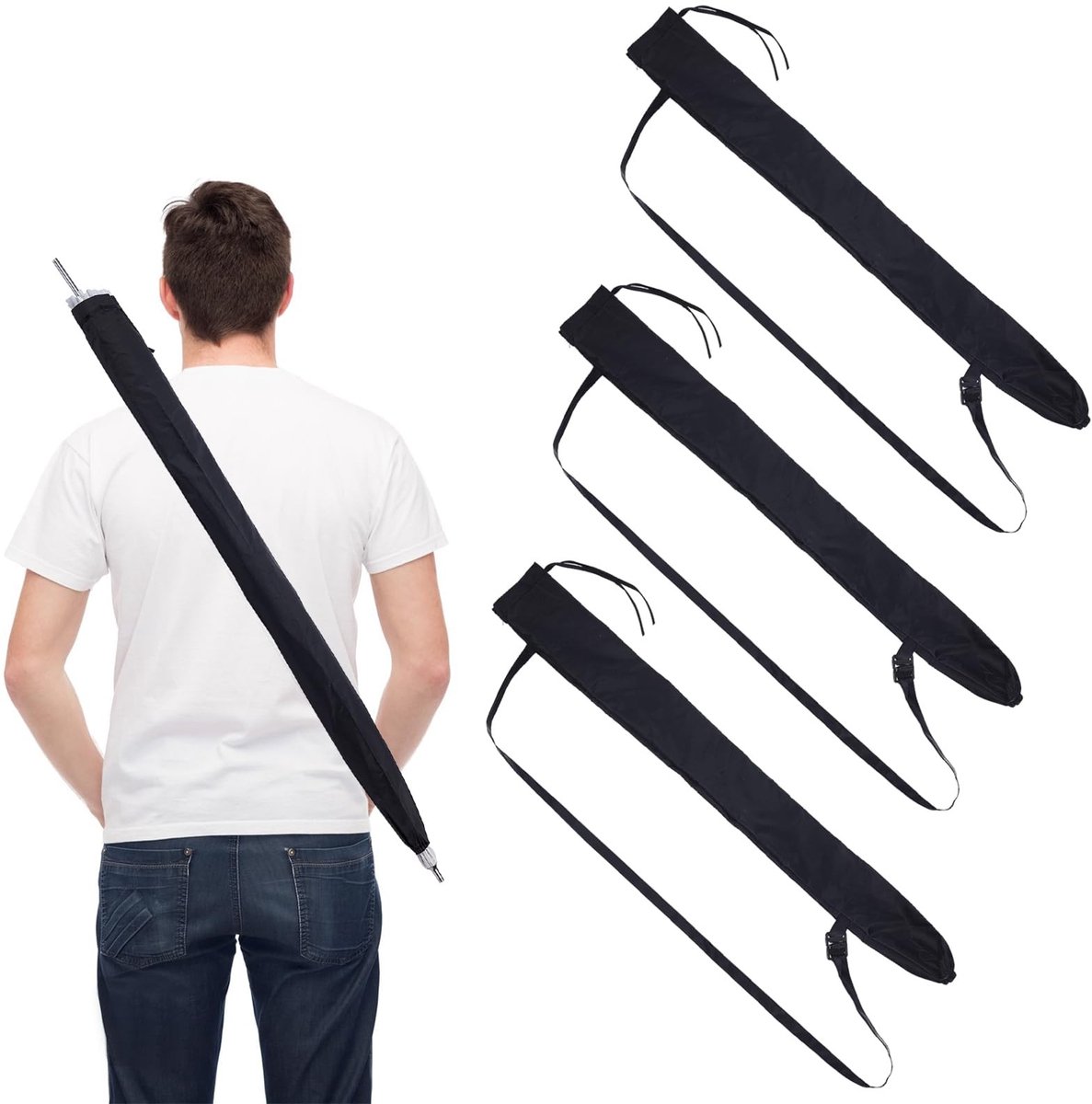 JHUBERS- Paraplutas Upgrade - Waterdichte Parapluhoes - Verstelbare Schouderriem - Draagbare Golfparaplu - 11,5 x 80 cm - Polyesterweefsel