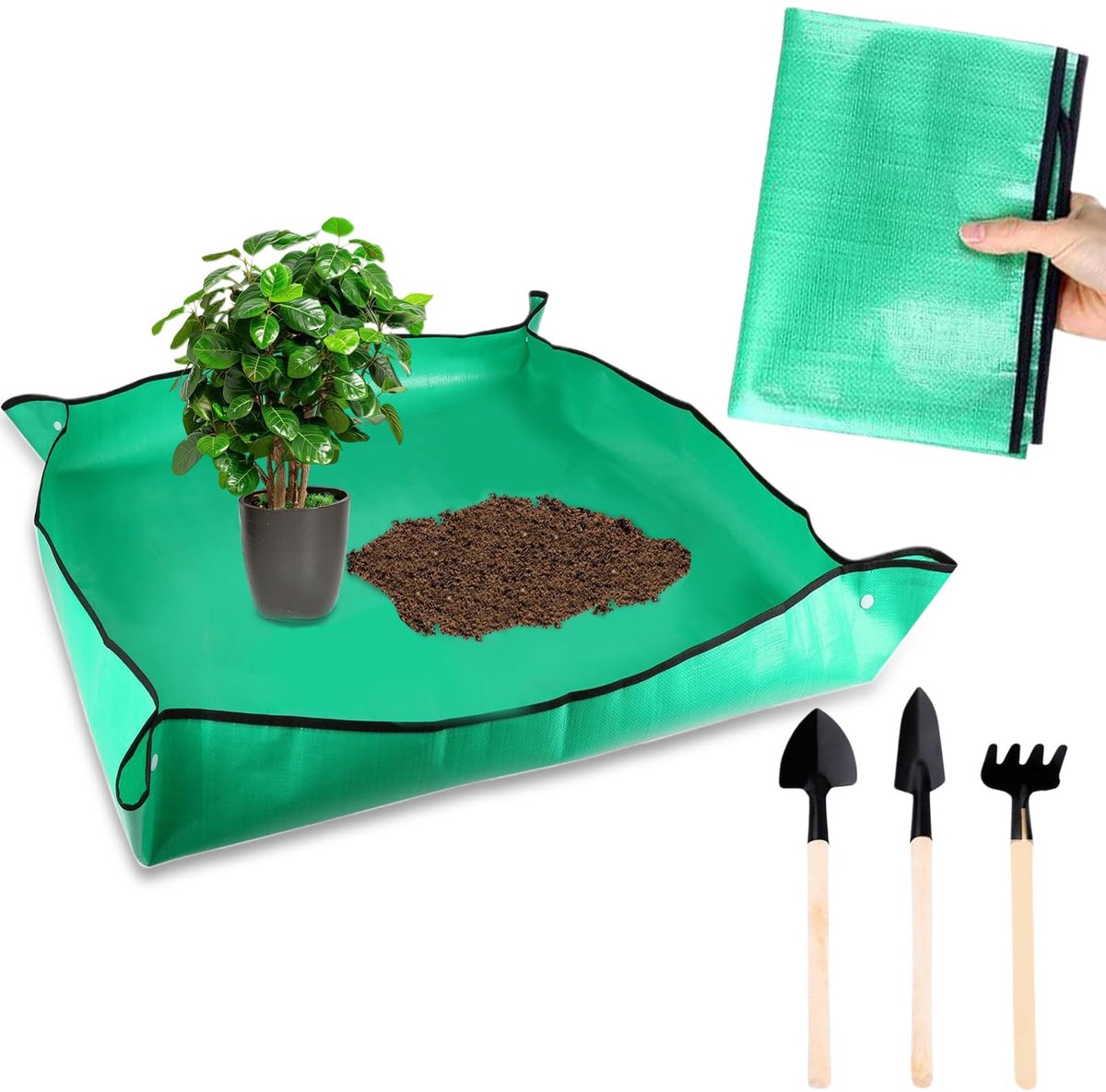 Dailygoods- Plantenmat 100 x 100 cm - Opvouwbaar - Waterdicht - Tuinaccessoires - Tuingereedschap - Beschermt tegen vuil - Tuinmat