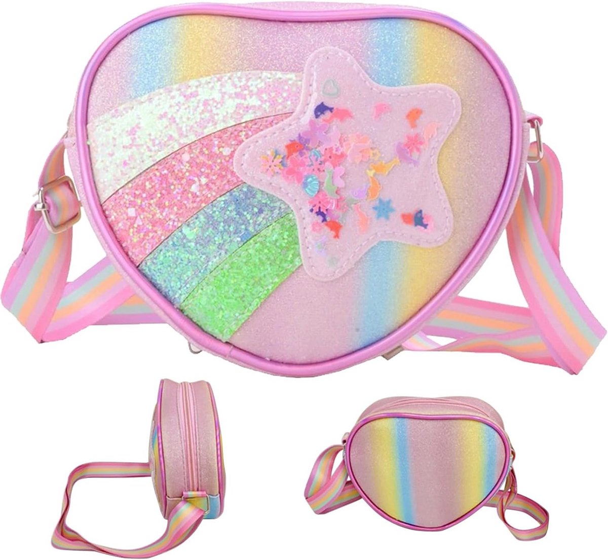 Kleine Handtas met Verstelbare Schouderband, Pluche Schoudertas voor Meisjes van 3-10 Jaar, Perfect als Verjaardagscadeau of Speelgoed