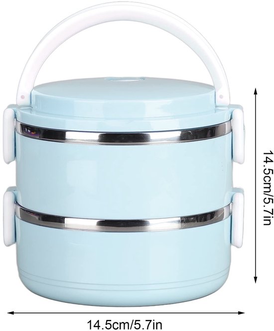 Dailygoods- Lunchbox Draagbaar 1400ml - Lunchbox RVS - Thermische Lunchcontainers - Bento Lunchbox - Lunchbox Kinderen - Lunchbox Volwassenen van Dailygoods — afbeelding 5