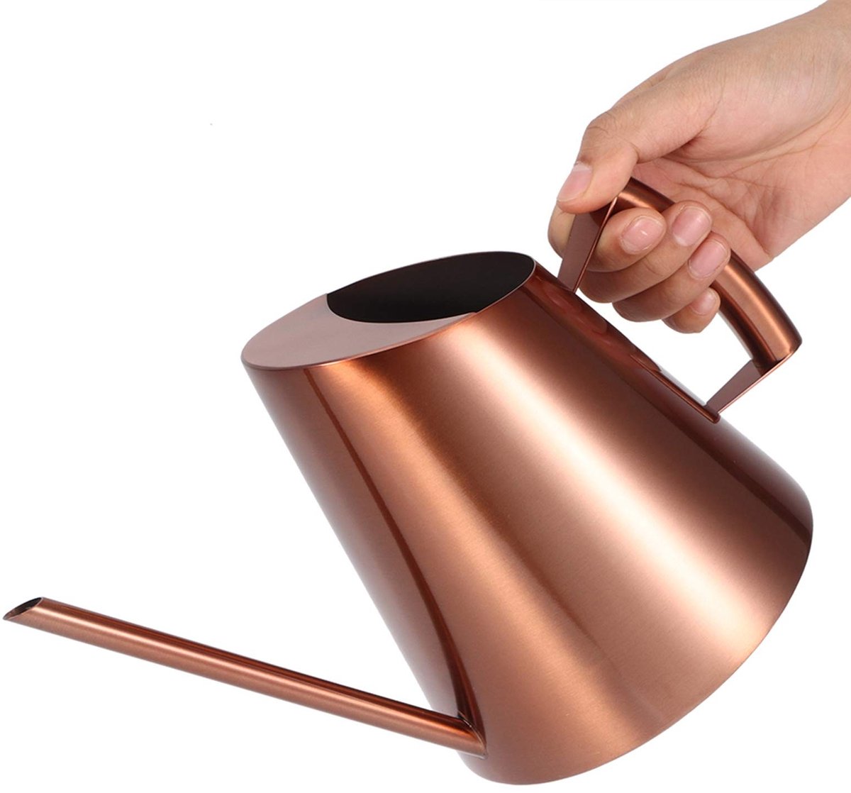 Dailygoods- Gieter 900 ml - Roestvrijstalen Structuur - Lange Uitloop - Ergonomische Handgreep - Duurzaam - Corrosiebestendig - Waterkan