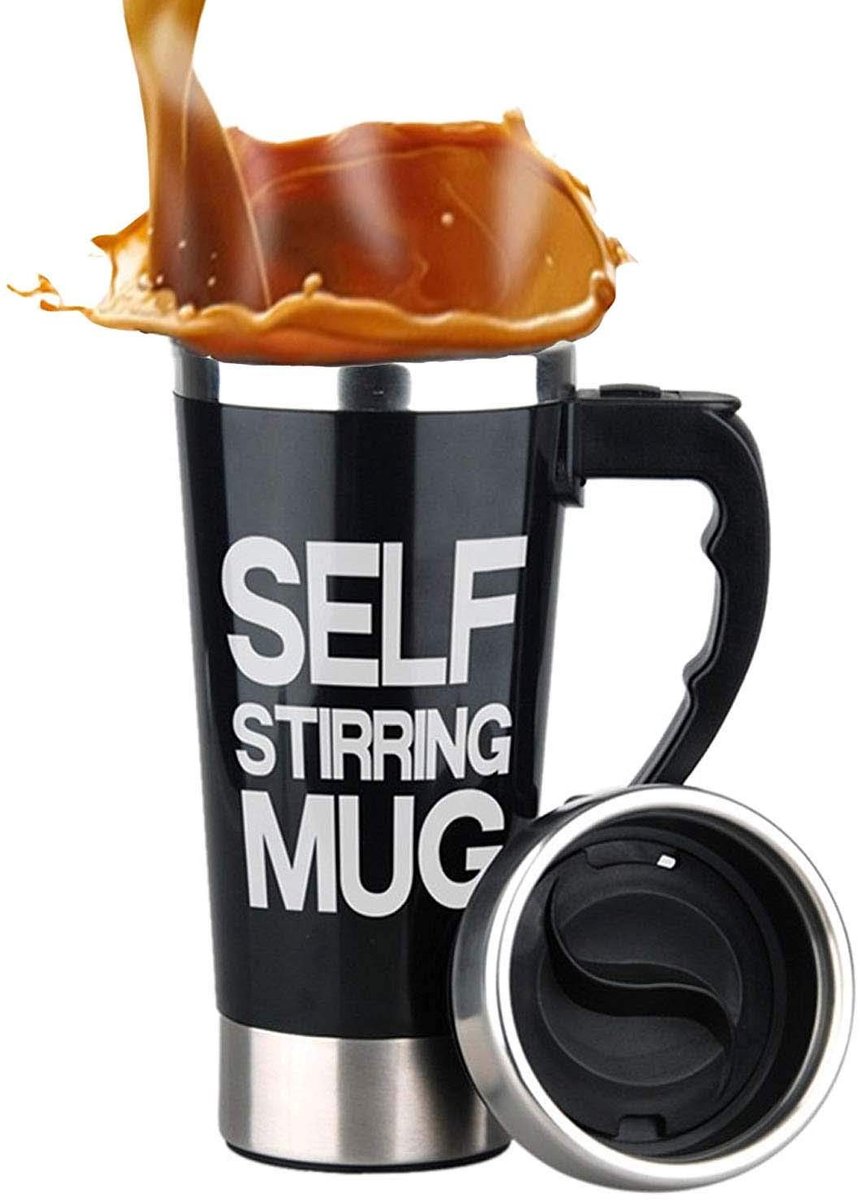Dailygoods- Mengbeker 450 ml - Roestvrij Staal - Zelfroerend - Automatische Technologie - Veilig en Duurzaam - Eenvoudig te Reinigen - Mixbeker