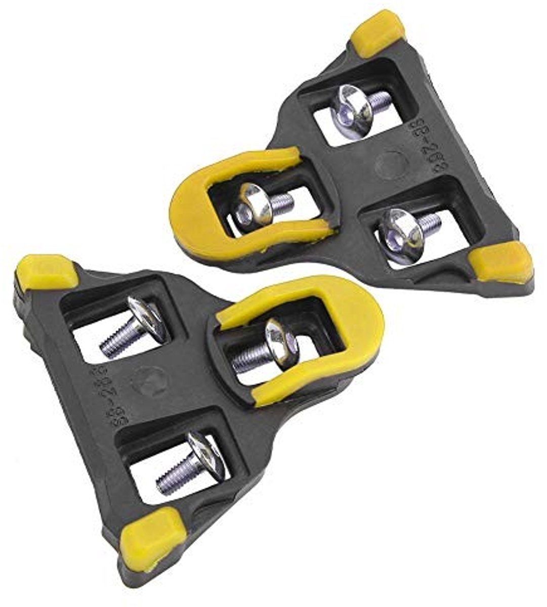 Dailygoods - Fietsschoenplaatjes - Shimano Schoenplaatjes - Slijtvast en Duurzaam - Geel - Fietspedaaladapter - Voor Racefiets en Mountainbike - Inclu...