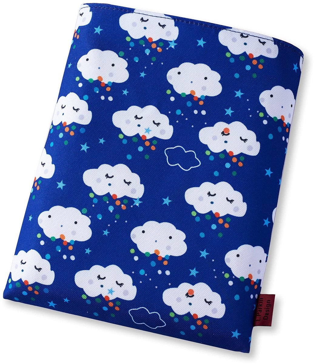 Dailygoods- Boekomslag Duurzaam - Wolkenmotief - Katoen/Polyester - Medium 26 x 20,5 cm - Bescherming voor Boeken - Versterkte Binnenkant - Boekenhoes