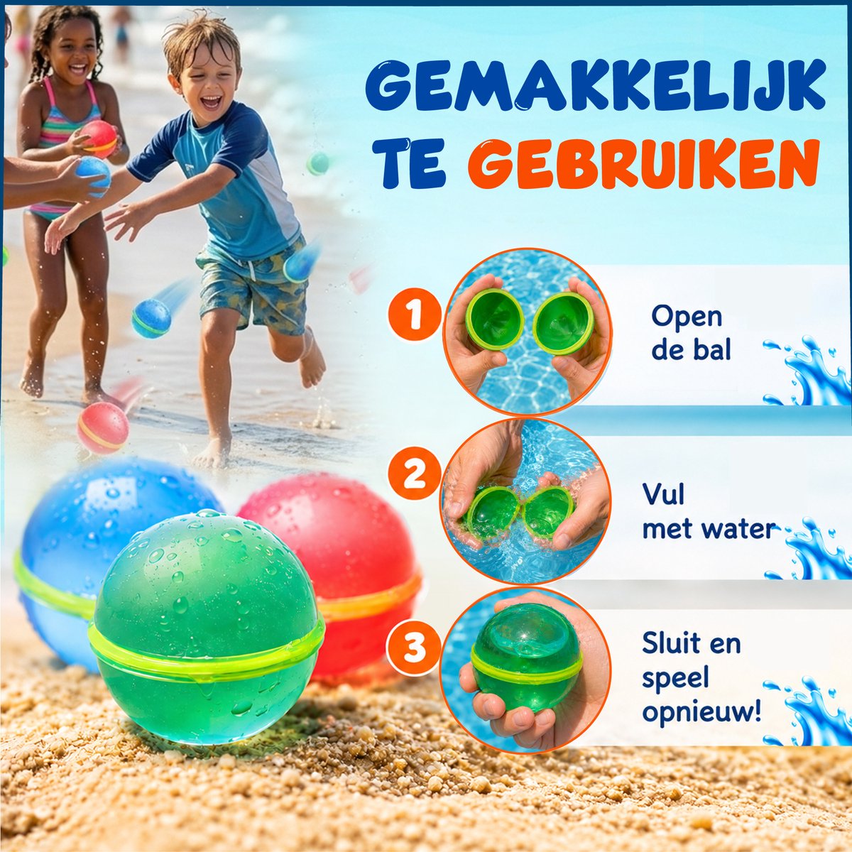 FEMUR Waterballonnen - 10 stuks - Zelfsluitend & Hervulbaar Waterspeelgoed - TikTok - Herbruikbaar - Magnetisch — afbeelding 2