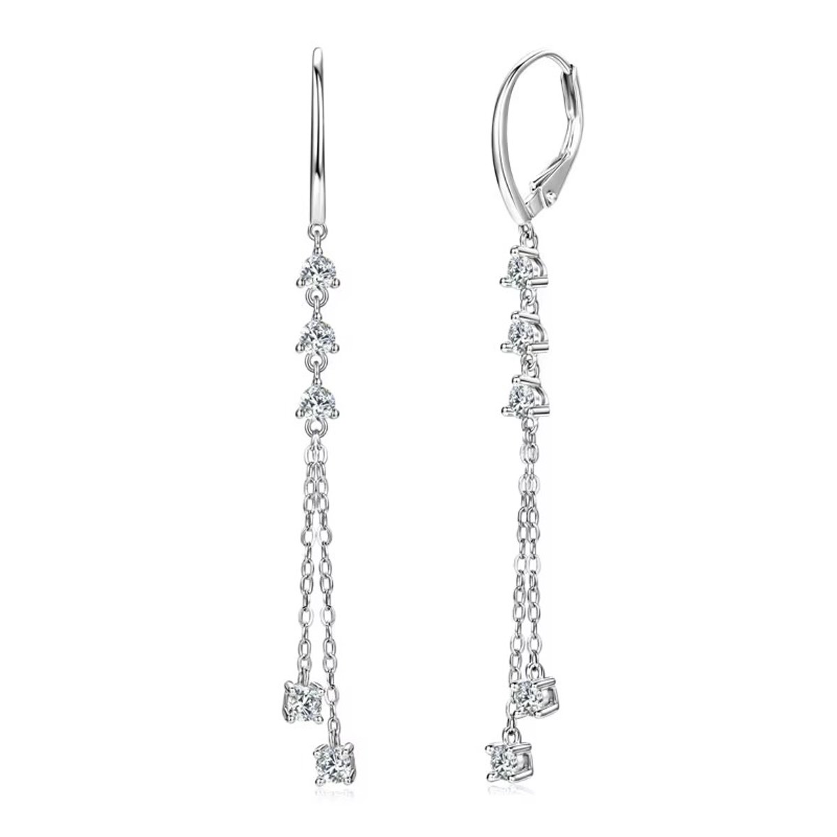 Titanix oorbellen Dames – 1 karaat moissanite met GRA-certificaat (Diamant Alternatief) – 925 sterling zilver, witgoudverguld