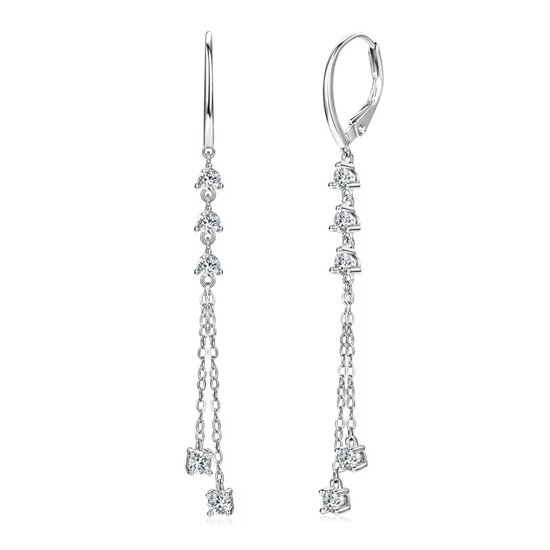 Titanix oorbellen Dames – 1 karaat moissanite met GRA-certificaat (Diamant Alternatief) – 925 sterling zilver, witgoudverguld