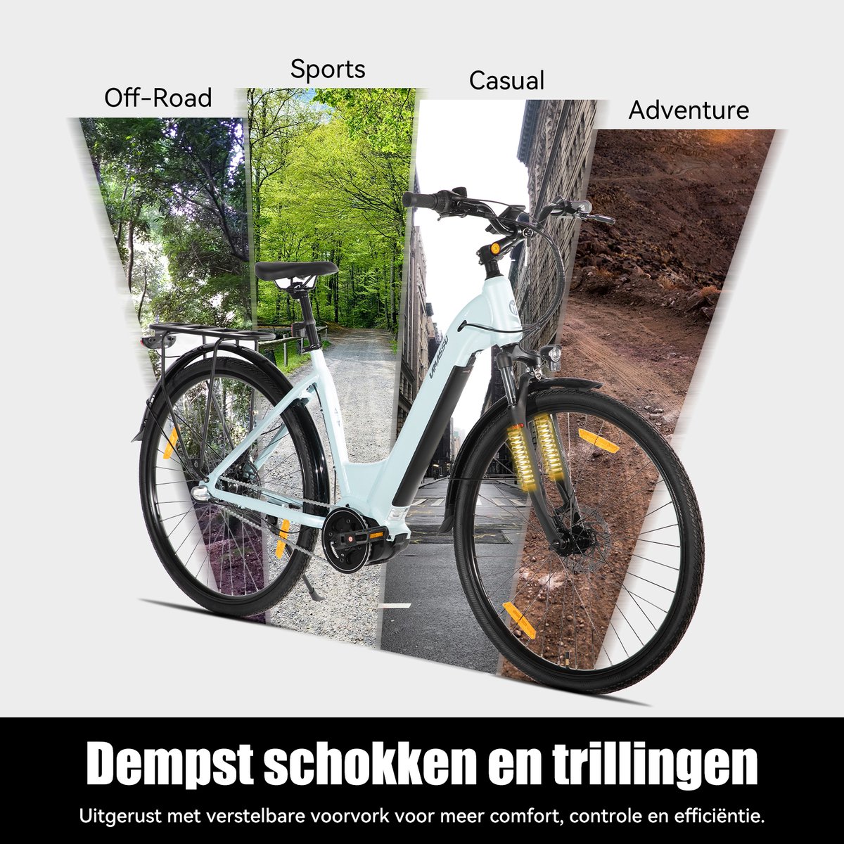 HILAND Overstreet E-Bike Dames - 28 inch - Hydraulische Schijfremmen - 3 Speed Naafversnelling - 250W - 10.4Ah Accu - Lage Instap thumbnail 3
