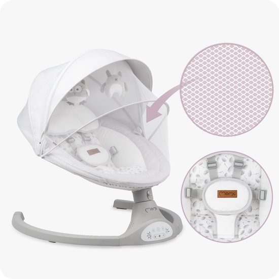 Momi Kenani Light Grey Elektrische Babyschommel BULE00023 van Merkloos — afbeelding 5