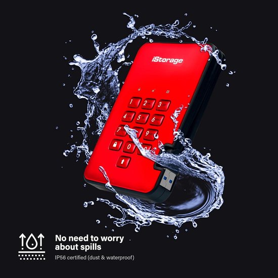 Beveiligde Externe Harde Schijf 1TB Rood - PIN Beveiliging & Hardware Encryptie van Merkloos — afbeelding 2