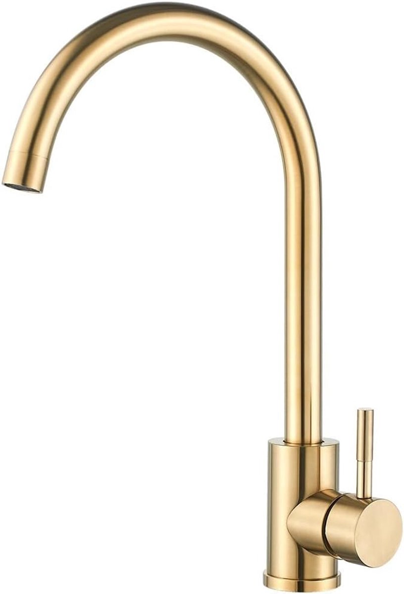 Keukenkraan - Aanrecht kraan - Water Mengen - 360 Graden Roterend - 338 mm Hoog - Geborste