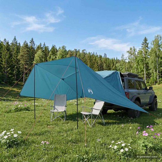 vidaXL - Auto - Tent - 308 - x - 215 - x - 220 - cm - Blauw - Polyester - en - Staal van Vidaxl — afbeelding 4