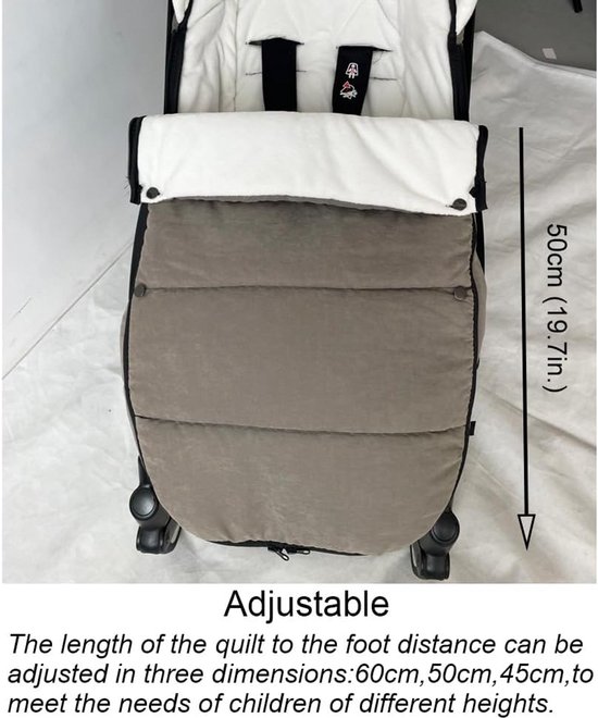 Kinderwagen voetenzak - Baby deken - Warmte buiten - Universele pasvorm - Verstelbare lengte - Grijs — afbeelding 5