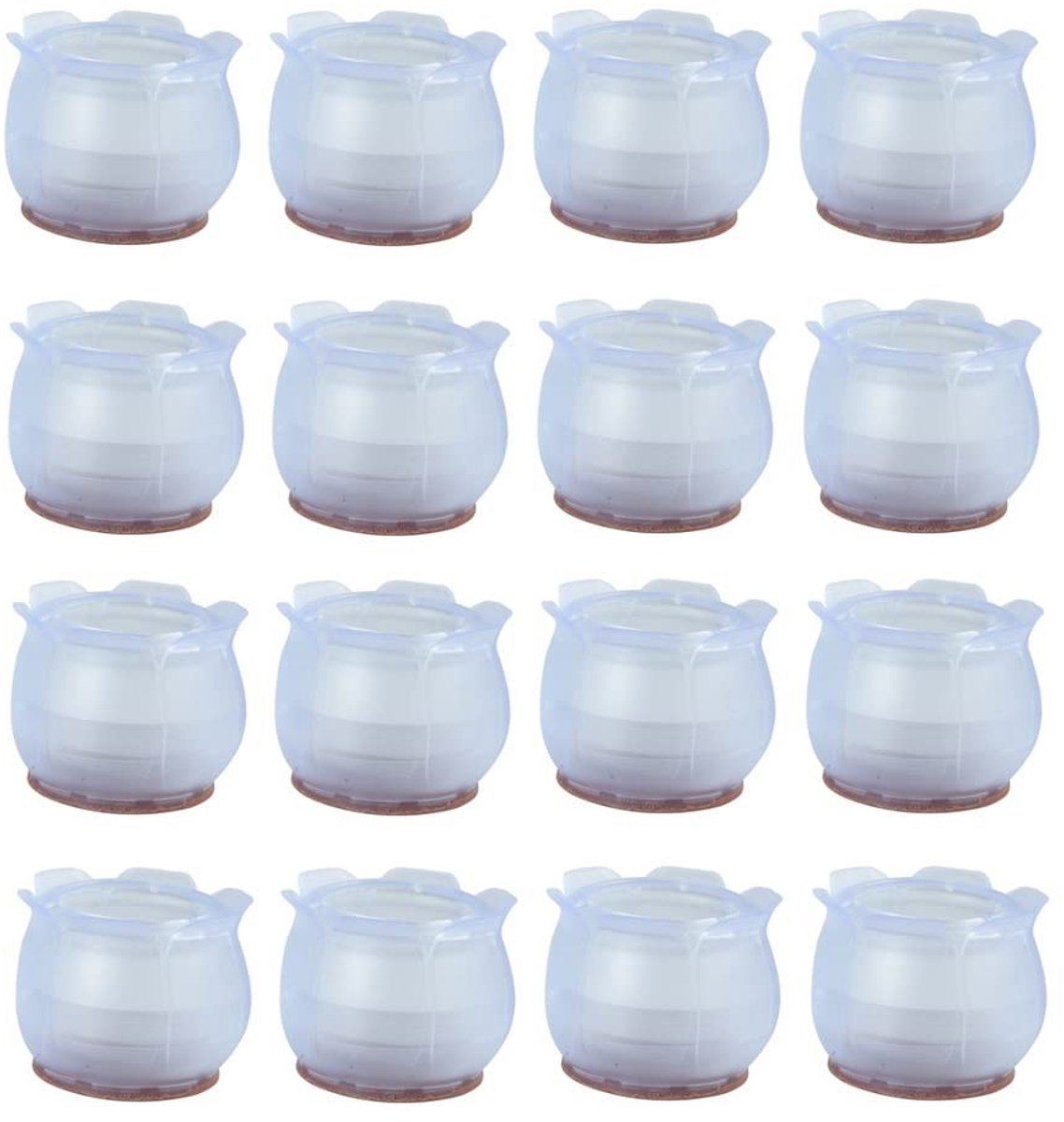 Dailygoods- Vloerbeschermers Antislip - Meubelonderzetters - Stoelvoetbeschermer - Siliconen Caps - 16 Stuks - Geschikt voor 12-65 mm Diameter - Meubelbeschermers