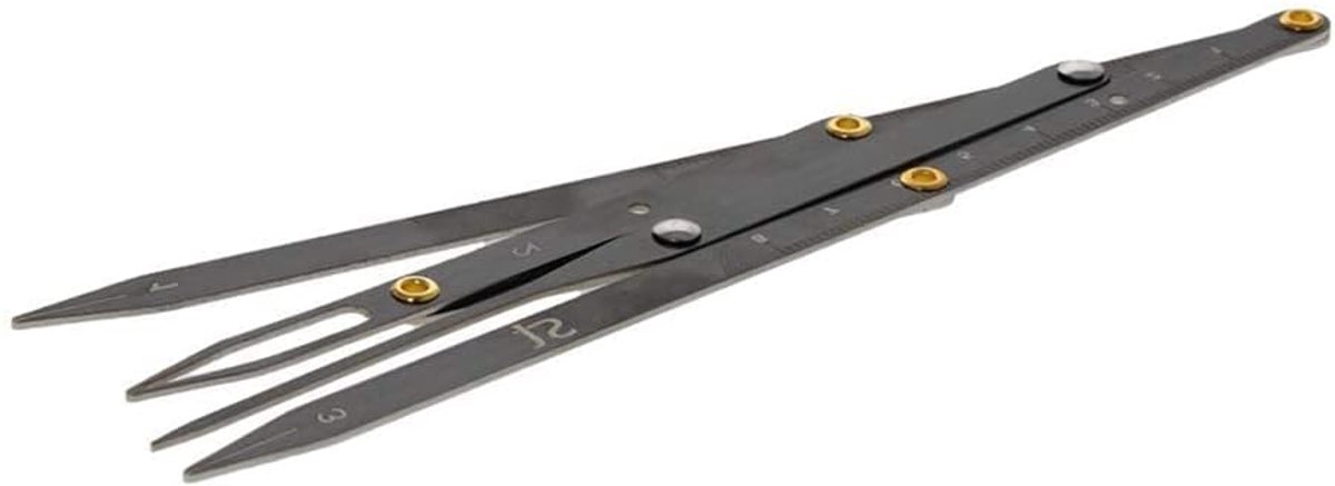 Wenkbrauw Liniaal - Gouden Ratio - Gezichtsmeting - Roestvrij Staal - 19.8 cm - Zwart