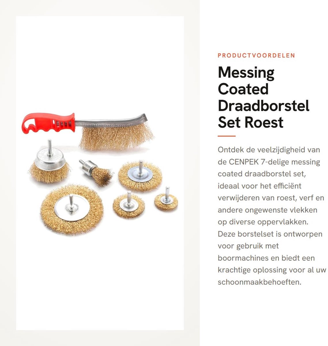 Dailygoods - Messing Coated Draadborstel Set - Roest en Verf Verwijderaar - 7-delig - Voor Boormachines - Vlekken Verwijderaar - Geschikt voor Klussen...