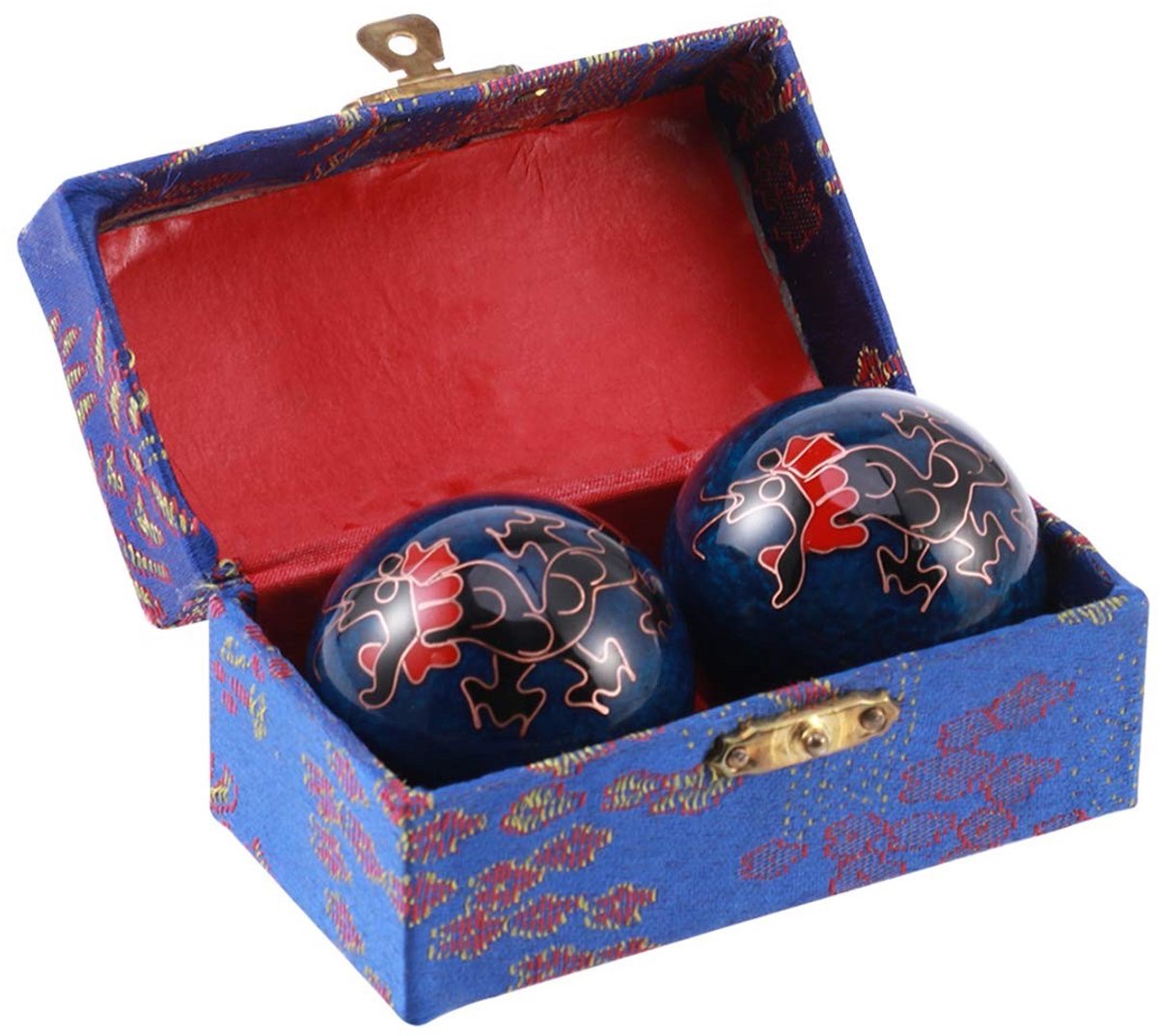 Dailygoods- Baodingballen - 2 Stuks - Stressverminderende Ballen - Massageballen voor Handen - Handoefening - Zwart - 4,5 cm Diameter - Stressballen