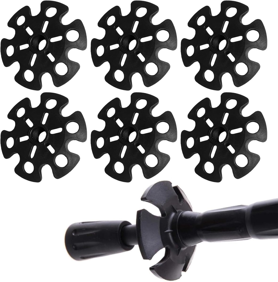Wandelstokdoppen Rubber 6 Stuks - Antislip Accessoires voor Trekkingstokken en Skistokken