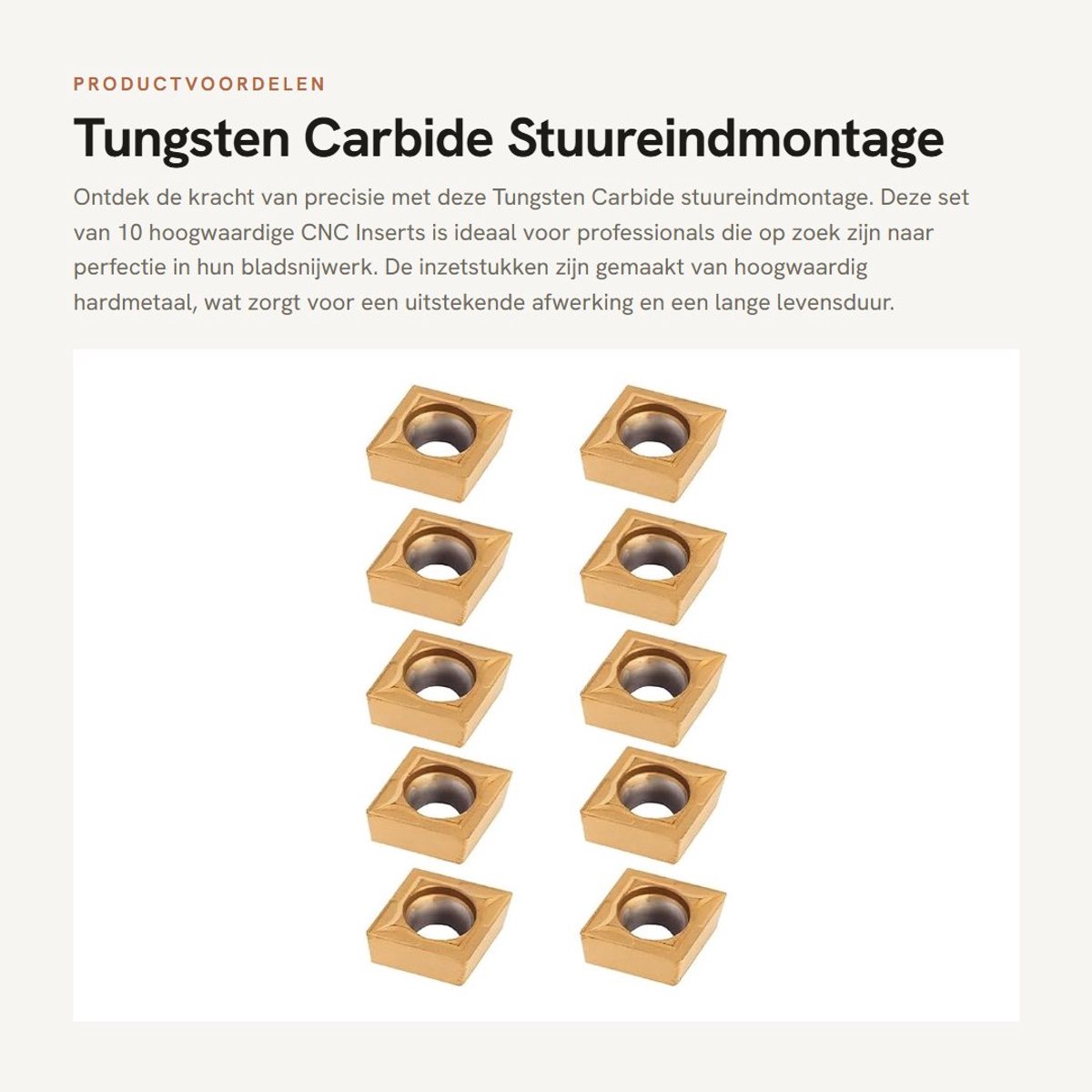 Dailygoods- CNC Inserts 10 Stuks - Hardmetaal - Slijtvast - Draaibank Tool - Hoge Sterkte - Duurzaam - Afwerking Met Goede Chemische Stabiliteit - Snij-inzetstukken