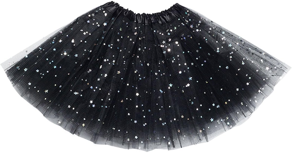 Tutu Rok Gelaagd - 3 Lagen Tule - Pailletten Ster - Ballet Dans - Verjaardag Prinses Feest - Balletrok