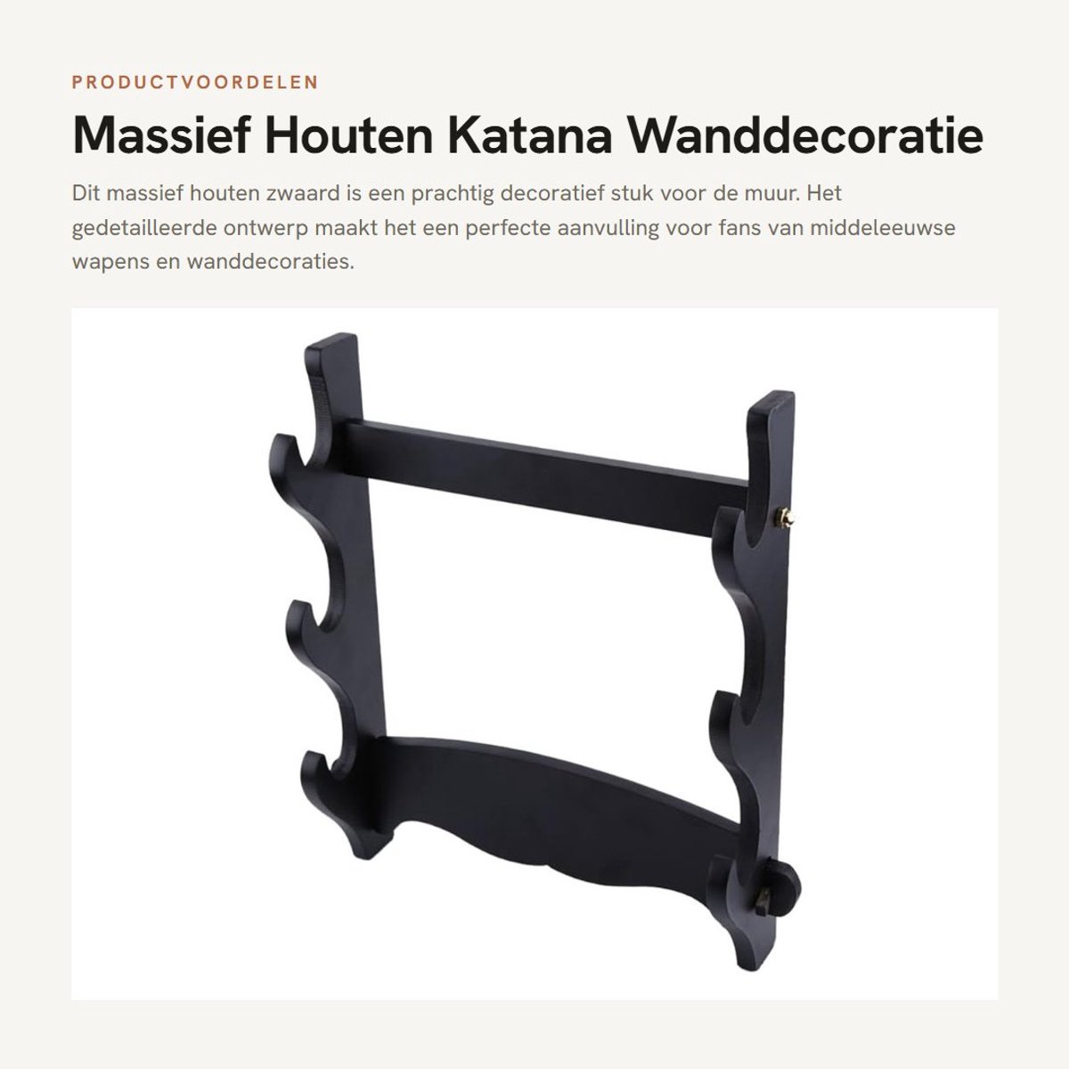 Dailygoods- Katana Zwaard Wandmontage - Zwaard Houder - Schokbestendig - Muurweergave - 34,7 x 28,8 cm - Bescherming tegen Krassen - Zwaardhouder