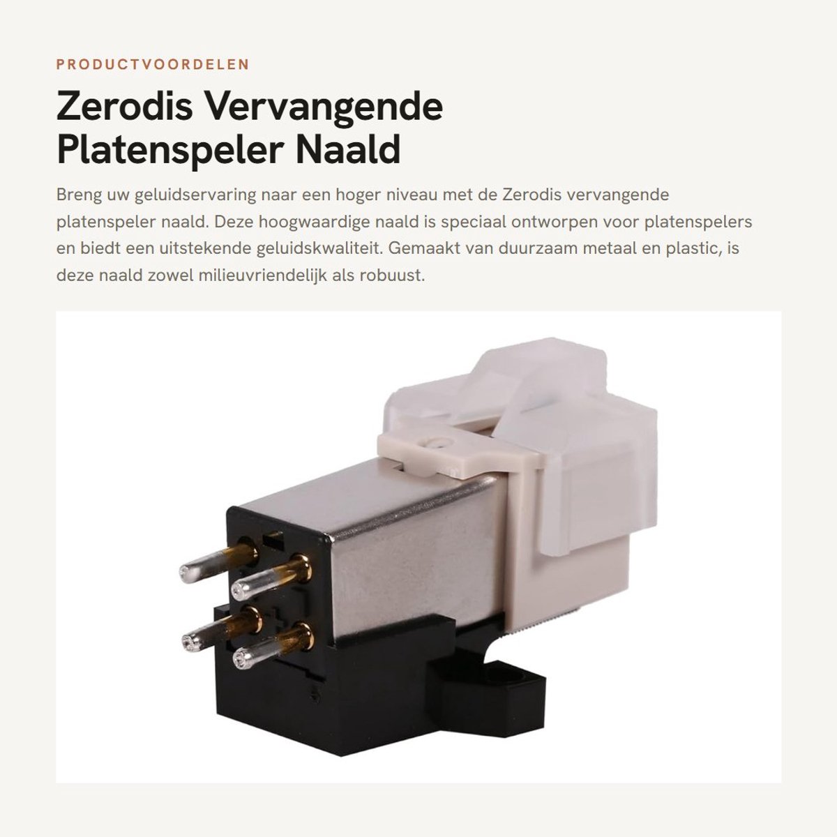 Dailygoods - Vervangende Platenspeler Naald - Professionele Magnetische Cartridge met Montagebeugels