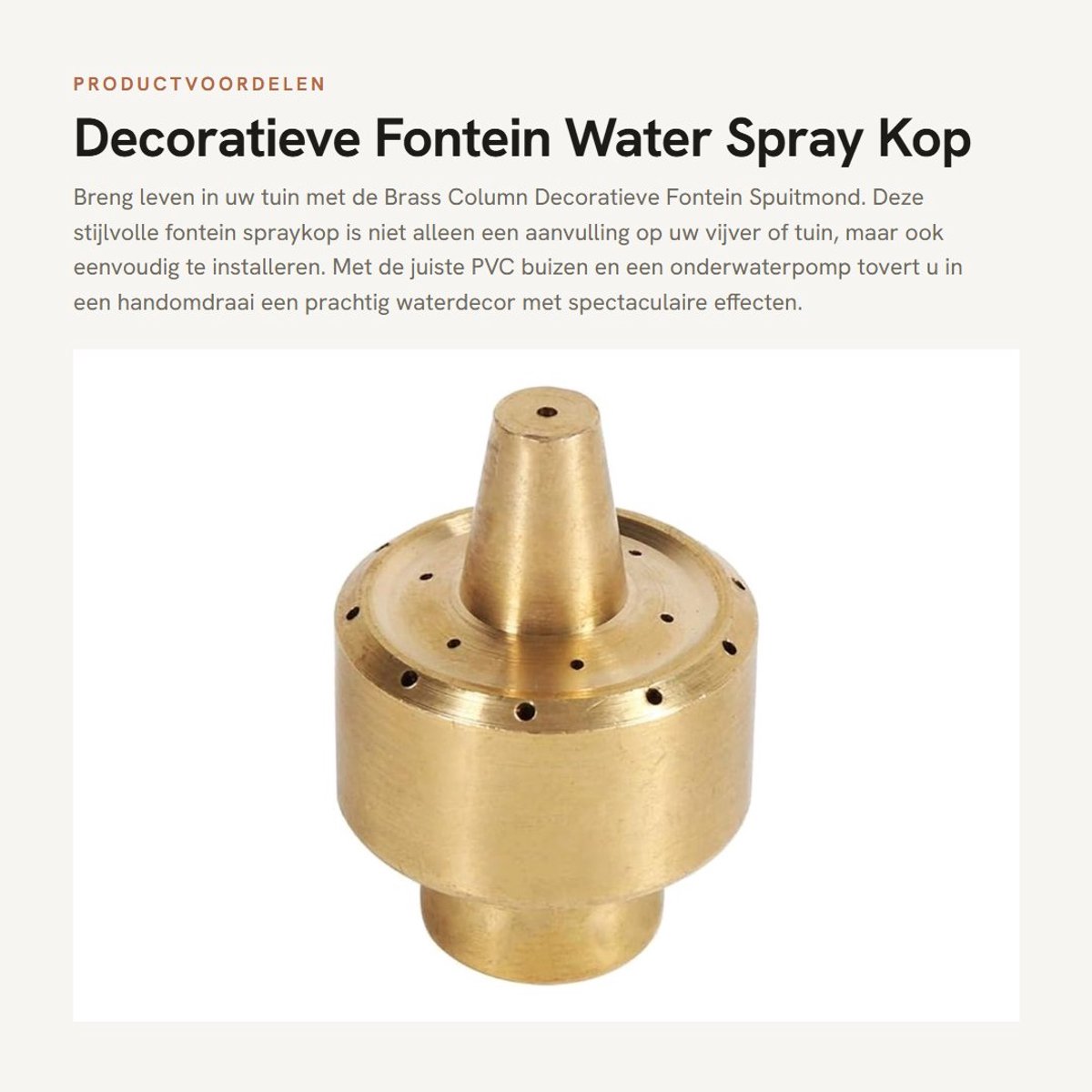 Dailygoods- Fontein - Decoratieve Fonteinspuitmond - Gemakkelijk te installeren - Verschillende maten - Porous Scattering - Waterstraal effect