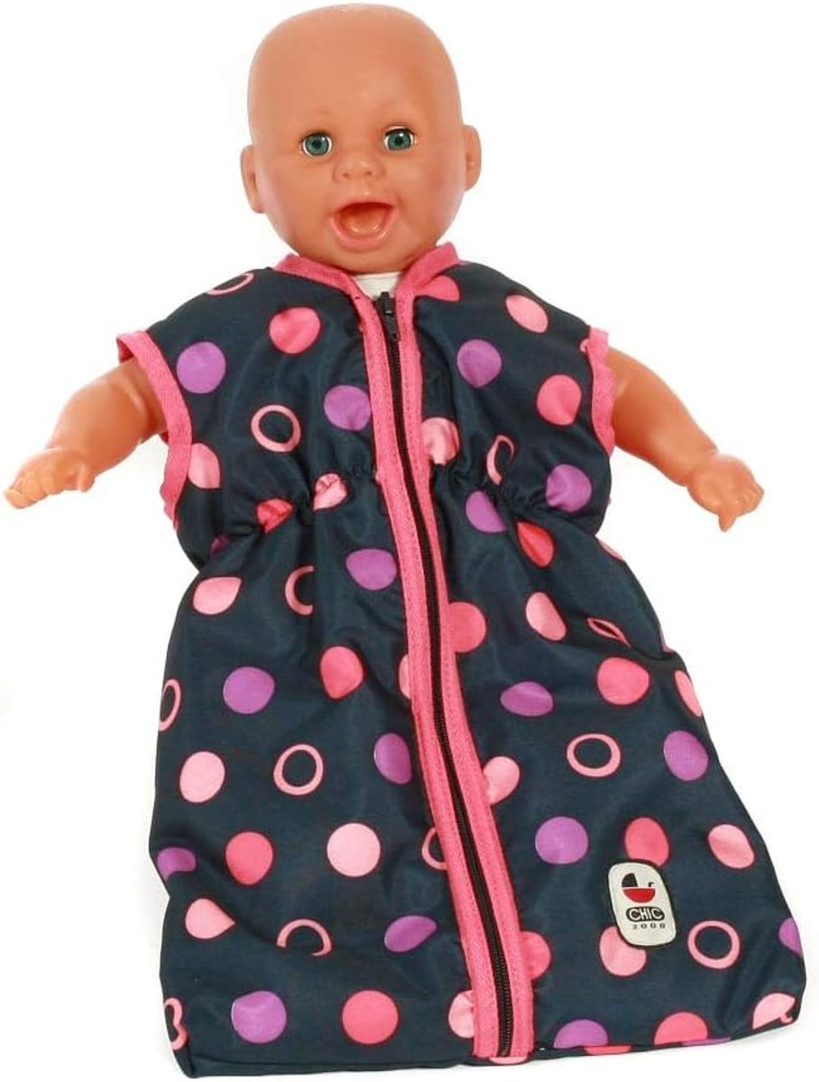 Poppen slaapzak - Poppenaccessoire - Poppen verzorgen - Zacht materiaal - 50 cm - Roze