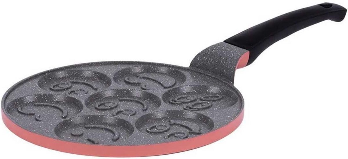Pannenkoekenpan Horizon - 7-vormige pan - Ontbijt maken - Coating zonder olie - 26 cm - Oranje