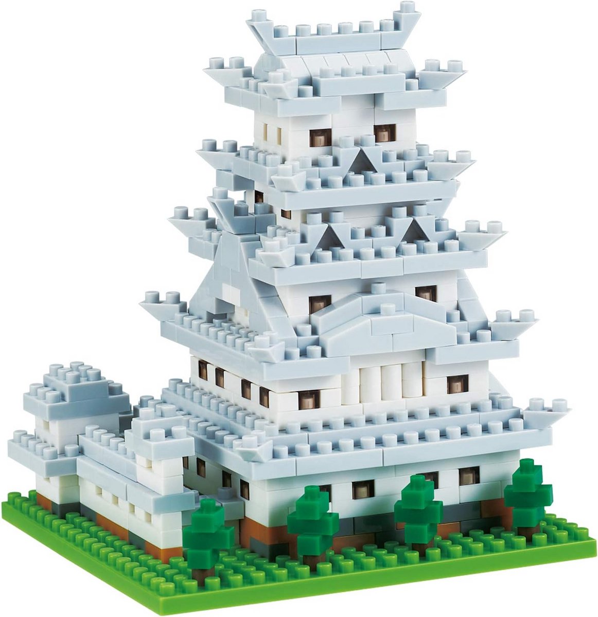 Bouwblokken Kasteel - Mini Bouwpakket - Creatief Bouwen - Gedetailleerd Ontwerp - 490 Stukjes - Wit Grijs