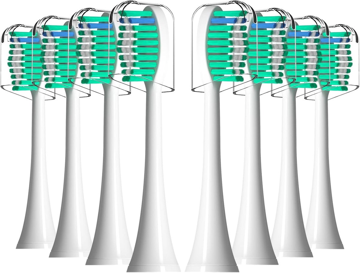 Opzetborstels - Elektrische borstels - Mondhygiëne - Zachte reiniging - 8 stuks - Wit