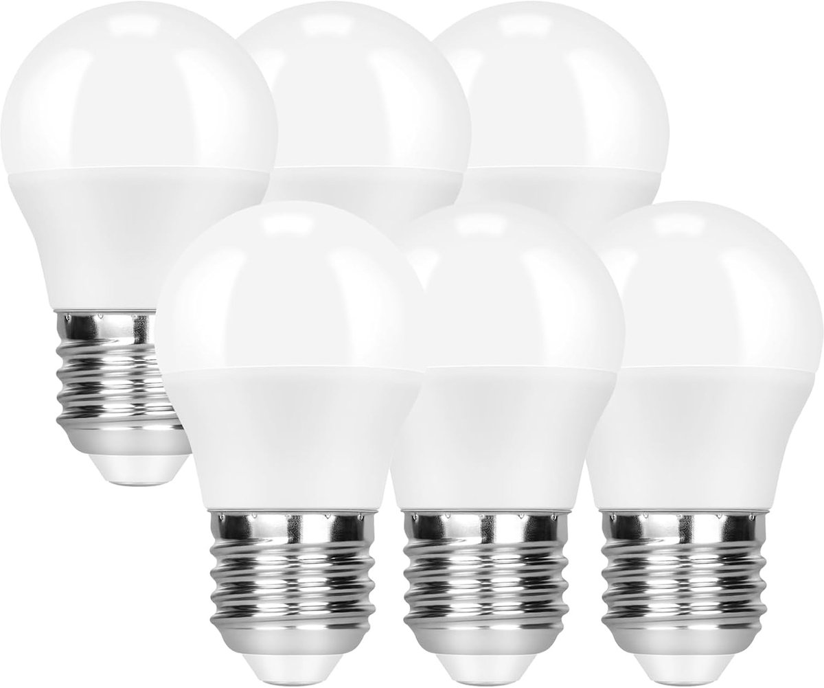 LED-lampen warm wit - Golfbal lamp - Sfeervolle verlichting - Energiezuinig 5 watt - 6 stuks - Wit
