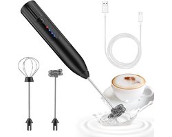 Elektrische melkopschuimer - Mini garde - Koffie maken - 3 snelheden - USB oplaadbaar - Zilver
