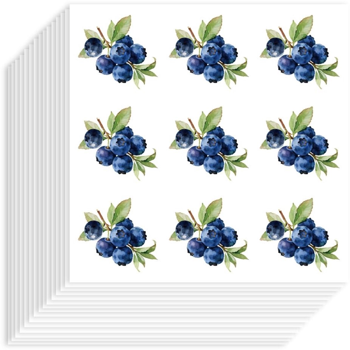 Dailygoods- Bosbessenstickers 180 stuks - Zelfklevende Decoratieve Stickers - Waterdichte Fruitplanner - Plakboek/Kalender - Knutselen/Feest - Aquarelstijl Design - Decoratiestickers