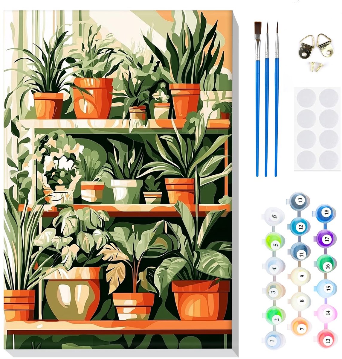 Dailygoods - Verf op Nummer Kit voor Volwassenen en Kinderen met Frame