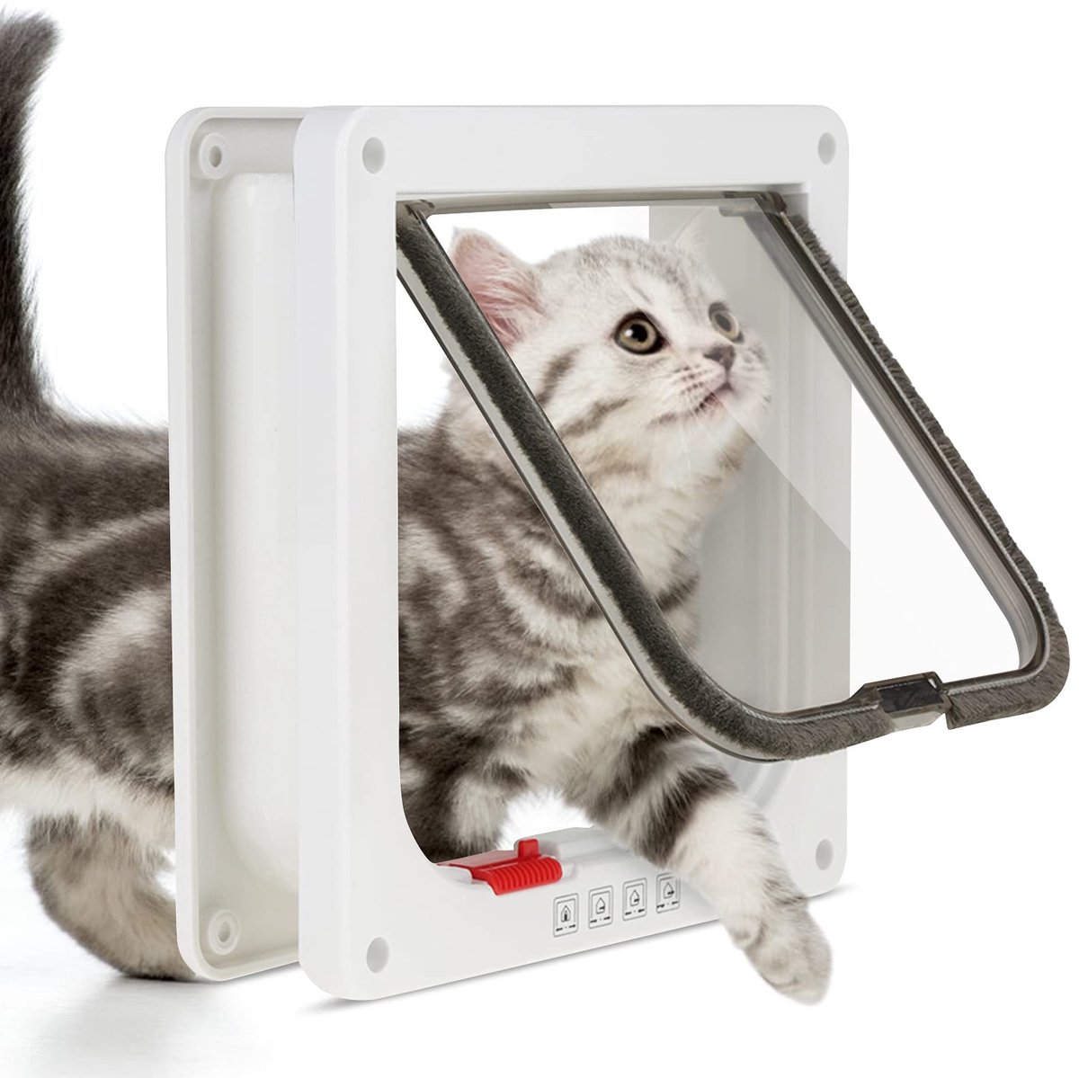 Dailygoods- Kattenluik met microchip - Duurzaam kunststof - 2-wegs huisdierluik - Eenvoudige installatie - Veiligheid tegen ongewenste dieren - Compact ontwerp thumbnail 6