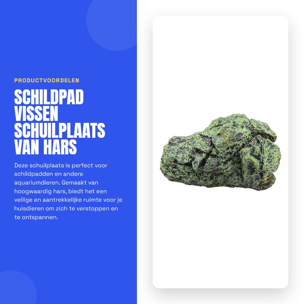 Dailygoods- Schildpadvissen Schuilplaats - Grot Stenen Decoratie - Hars - Natuurlijk Uiterlijk - Geschikt voor Reptielen - Klein/Middel/Groot Formaat - Aquariumdecoratie