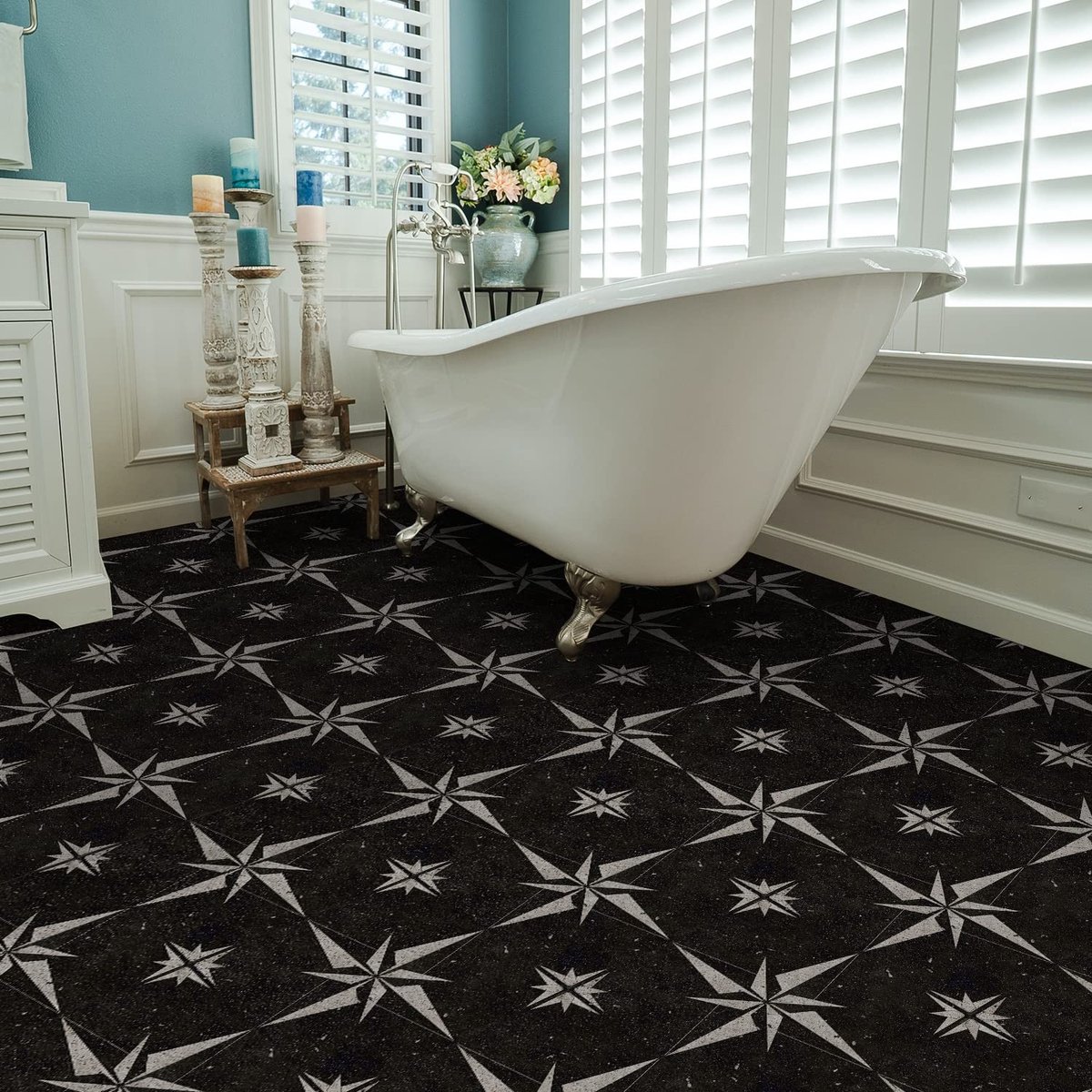Dailygoods- Vloertegels Waterdicht - Zelfklevend - Antislip - PVC - 30 x 30 cm - Ideaal voor Woonkamer/Keuken/Badkamer - Vloertegelstickers